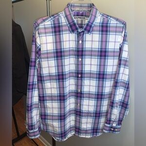 👔 Express Men’s Plaid Button-Down Shirt